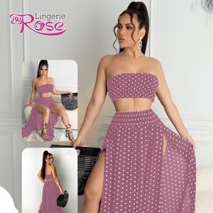 Paris1..2 pieces sexy party purple outfit - Split Skirt 💕💕